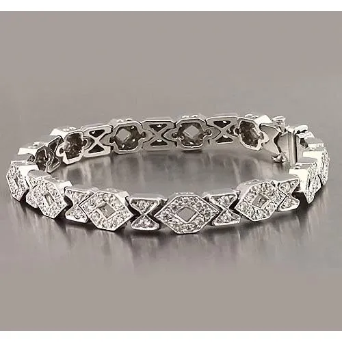 GB Bracelets Tennis Bracelet Real Natural Earth Mined Diamond 9 Carats F Vs1 White Gold 14K Jewelry GB Bracelets Tennis Bracelet Real Natural Earth Mined Diamond 9 Carats F Vs1 White Gold 14K Jewelry