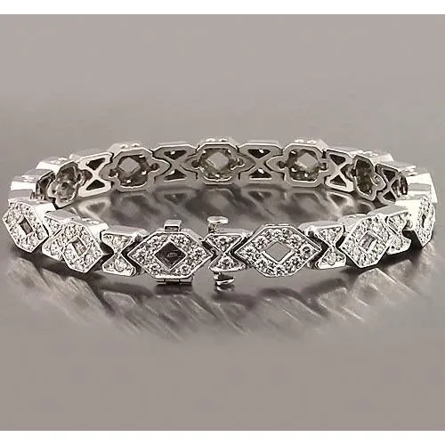 GB Bracelets Tennis Bracelet Real Natural Earth Mined Diamond 9 Carats F Vs1 White Gold 14K Jewelry GB Bracelets Tennis Bracelet Real Natural Earth Mined Diamond 9 Carats F Vs1 White Gold 14K Jewelry