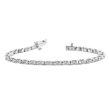 GB Bracelets Tennis Bracelet Women 3 Carats Round Brilliant Cut Real Natural Earth Mined Diamonds