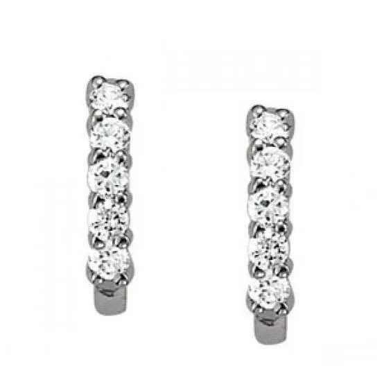 GB Earrings 1 Carat Round Natural Earth Mined Diamond JHoop Earrings 14K White Gold GB Earrings 1 Carat Round Natural Earth Mined Diamond JHoop Earrings 14K White Gold