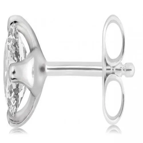 GB Earrings 2 Carat Single Round Natural Earth Mined Diamond Mens Stud Earring Solid White Gold GB Earrings 2 Carat Single Round Natural Earth Mined Diamond Mens Stud Earring Solid White Gold