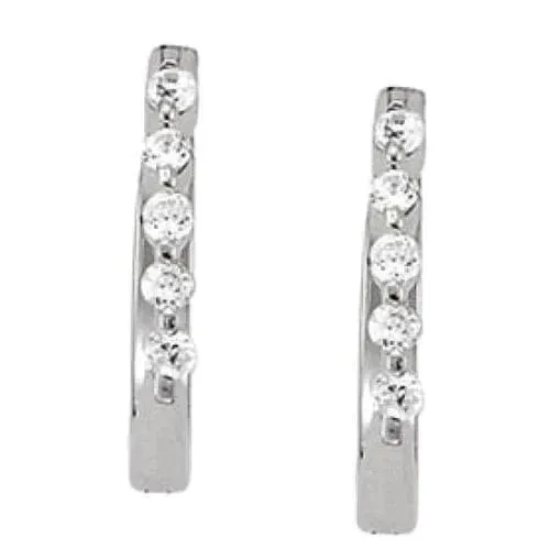 GB Earrings Little Natural Earth Mined Diamond Gold Earring Hoops