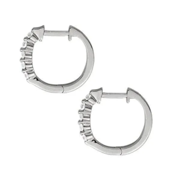 GB Earrings Little Natural Earth Mined Diamond Gold Earring Hoops