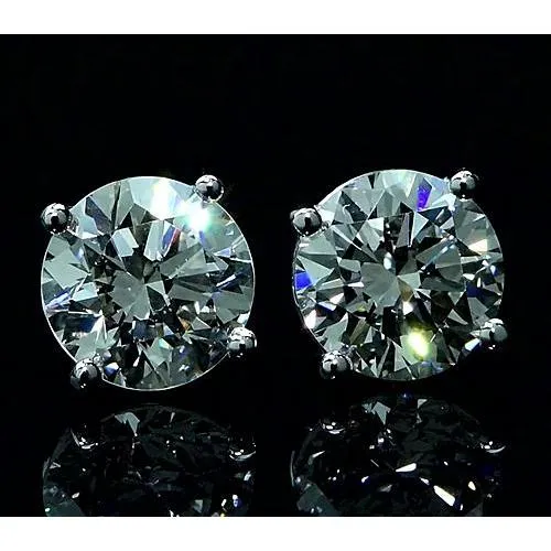 GB Earrings Natural Earth Mined Diamond Stud Earrings 6 Carats White Gold 14K GB Earrings Natural Earth Mined Diamond Stud Earrings 6 Carats White Gold 14K
