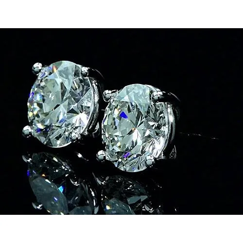 GB Earrings Natural Earth Mined Diamond Stud Earrings 6 Carats White Gold 14K GB Earrings Natural Earth Mined Diamond Stud Earrings 6 Carats White Gold 14K
