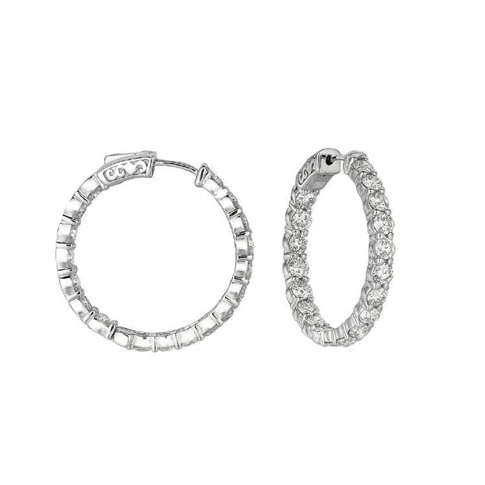 GB Earrings Prong Setting Round 554 Carat Natural Earth Mined Diamond Hoop Women Earring WG 14K GB Earrings Prong Setting Round 554 Carat Natural Earth Mined Diamond Hoop Women Earring WG 14K