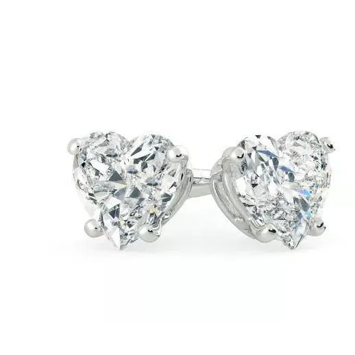 GB Heart Shape Prong Set 302 Ct Natural Earth Mined Diamonds Studs Earrings Gold White Earrings GB Heart Shape Prong Set 302 Ct Natural Earth Mined Diamonds Studs Earrings Gold White Earrings