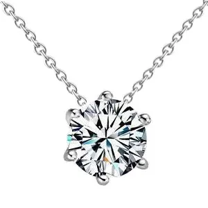 GB Necklaces Natural Earth Mined Diamond Solitaire Pendant Six Prong Setting 075 Carat White Gold 14K GB Necklaces Natural Earth Mined Diamond Solitaire Pendant Six Prong Setting 075 Carat White Gold 14K