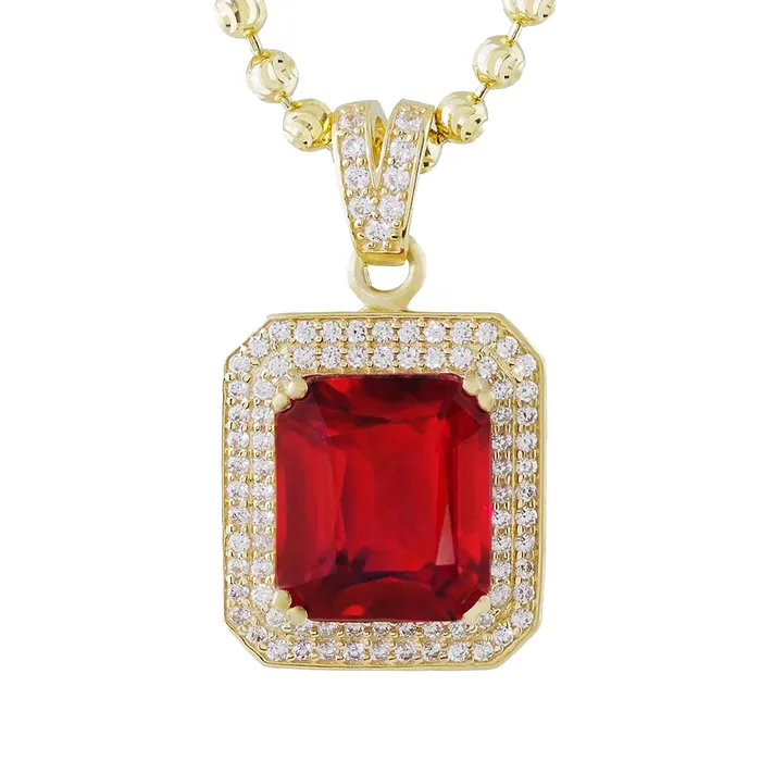 GB Necklaces Ruby With Natural Earth Mined Diamonds 1120 Carats Pendant Necklace 14K Yellow Gold GB Necklaces Ruby With Natural Earth Mined Diamonds 1120 Carats Pendant Necklace 14K Yellow Gold
