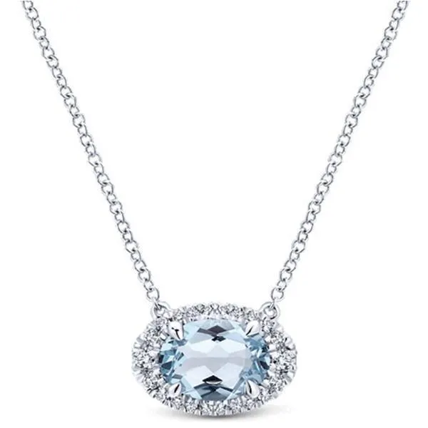 GB Necklaces White Gold 14K Pendant With Chain 1175 Ct Aquamarine And Natural Earth Mined Diamonds GB Necklaces White Gold 14K Pendant With Chain 1175 Ct Aquamarine And Natural Earth Mined Diamonds