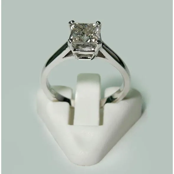 GB Rings 150 Carat Princess Natural Earth Mined Diamond Solitaire Engagement Ring White Gold