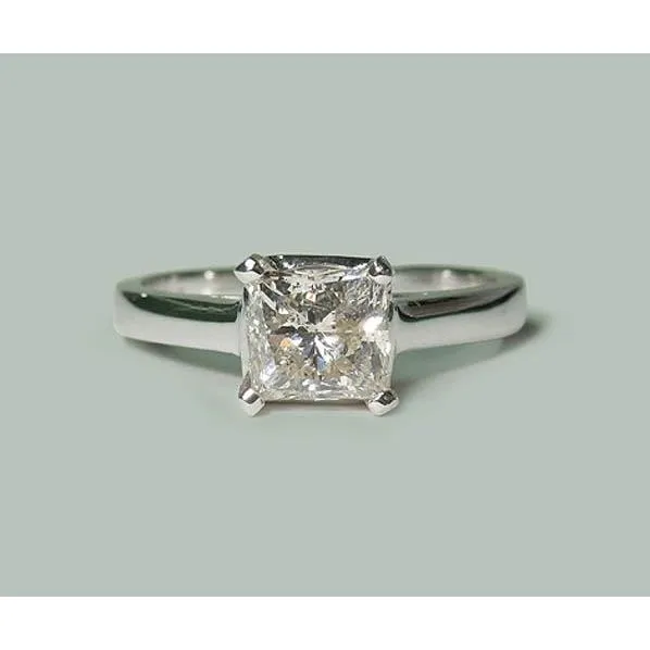 GB Rings 150 Carat Princess Natural Earth Mined Diamond Solitaire Engagement Ring White Gold