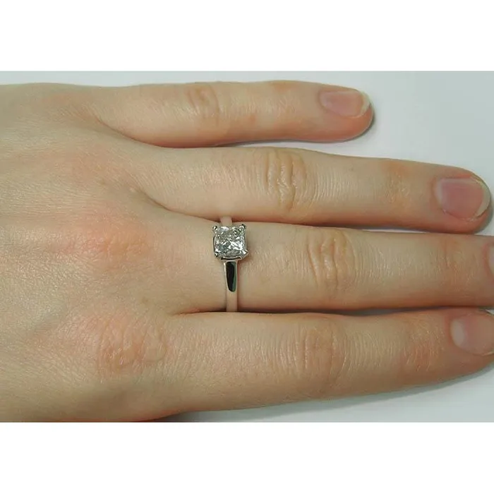 GB Rings 150 Carat Princess Natural Earth Mined Diamond Solitaire Engagement Ring White Gold