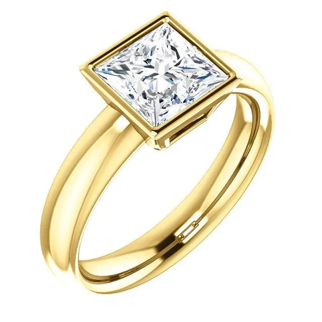 GB Rings 150 Ct Sparkling Princess Natural Earth Mined Diamond Solitaire Ring Bezel Set GB Rings 150 Ct Sparkling Princess Natural Earth Mined Diamond Solitaire Ring Bezel Set