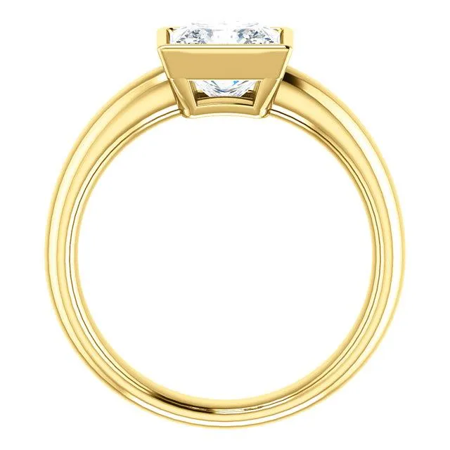 GB Rings 150 Ct Sparkling Princess Natural Earth Mined Diamond Solitaire Ring Bezel Set