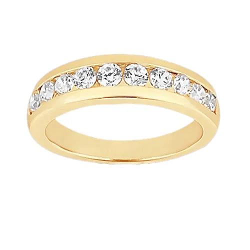 GB Rings 1 Carat Natural Earth Mined Diamond Wedding Band 14K Yellow Gold