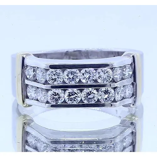GB Rings 240 Carats Classic Round Natural Earth Mined Diamond Mens Ring 14K White Gold GB Rings 240 Carats Classic Round Natural Earth Mined Diamond Mens Ring 14K White Gold