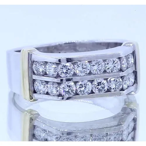 GB Rings 240 Carats Classic Round Natural Earth Mined Diamond Mens Ring 14K White Gold GB Rings 240 Carats Classic Round Natural Earth Mined Diamond Mens Ring 14K White Gold