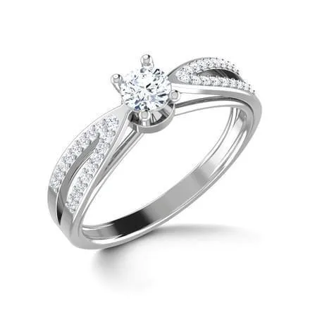 GB Rings 2 Carats Brilliant Cut Real Natural Earth Mined Diamond Solitaire Ring With Accents