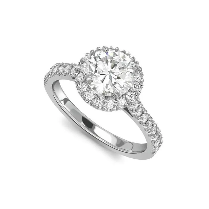 GB Rings 360 Ct Round Natural Earth Mined Diamond Engagement Halo Ring GB Rings 360 Ct Round Natural Earth Mined Diamond Engagement Halo Ring