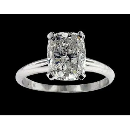 GB Rings 9 Big Carat Simple Cushion Lab Grown Diamond Ring