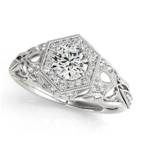 GB Rings Halo Round Natural Earth Mined Diamond Solitaire Ring With Accent 150 Carat WG 14K GB Rings Halo Round Natural Earth Mined Diamond Solitaire Ring With Accent 150 Carat WG 14K