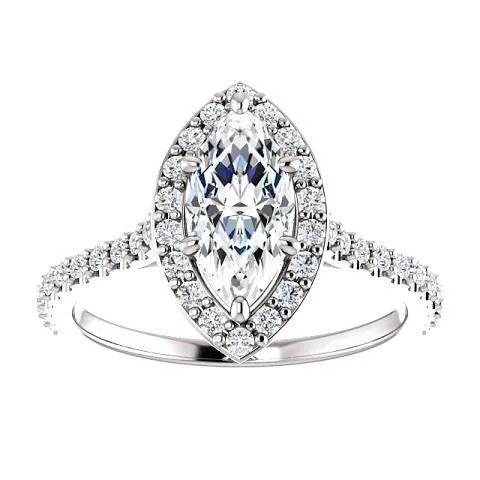 GB Rings Marquise Natural Earth Mined Diamond Ring