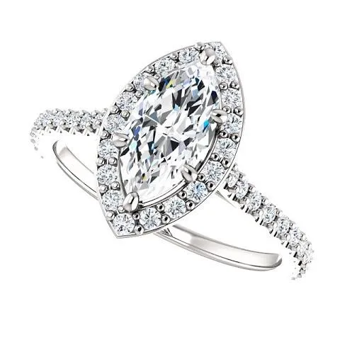 GB Rings Marquise Natural Earth Mined Diamond Ring