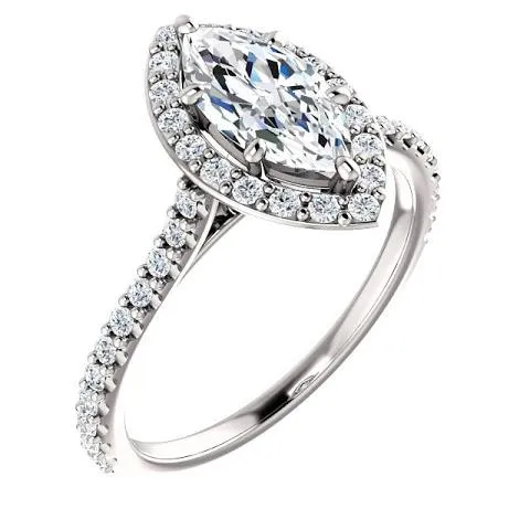 GB Rings Marquise Natural Earth Mined Diamond Ring