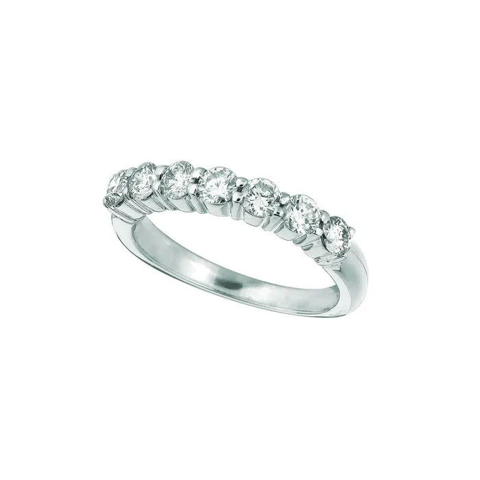 GB Rings Natural Earth Mined Diamond 7 Stone Half Eternity Band 105 Carats 14K White Gold GB Rings Natural Earth Mined Diamond 7 Stone Half Eternity Band 105 Carats 14K White Gold