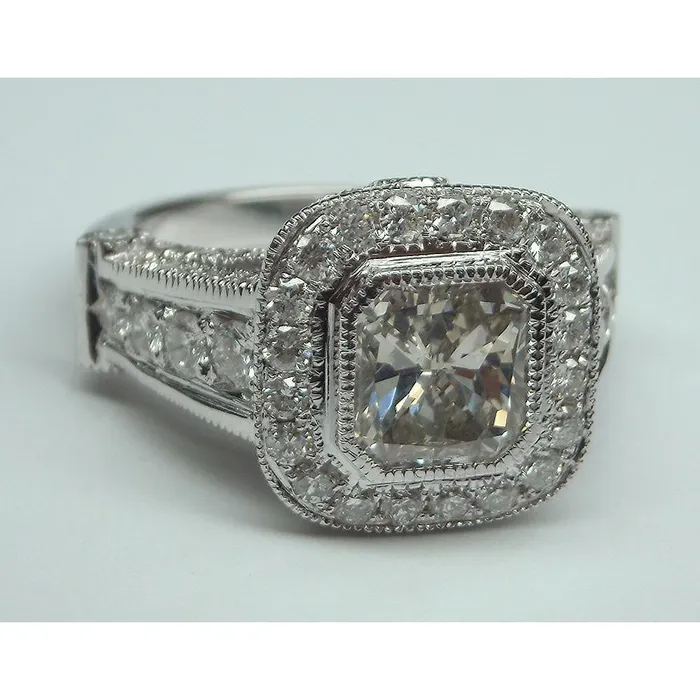 GB Rings Natural Earth Mined Diamond Women Engagement Halo Ring White Gold 14K Accents 550 Carats GB Rings Natural Earth Mined Diamond Women Engagement Halo Ring White Gold 14K Accents 550 Carats
