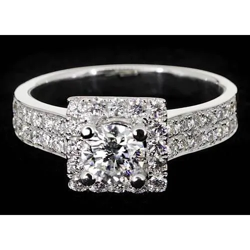 GB Rings Pave Setting 3 Carats Round Real Natural Earth Mined Diamond Engagement Ring White Gold 14K GB Rings Pave Setting 3 Carats Round Real Natural Earth Mined Diamond Engagement Ring White Gold 14K