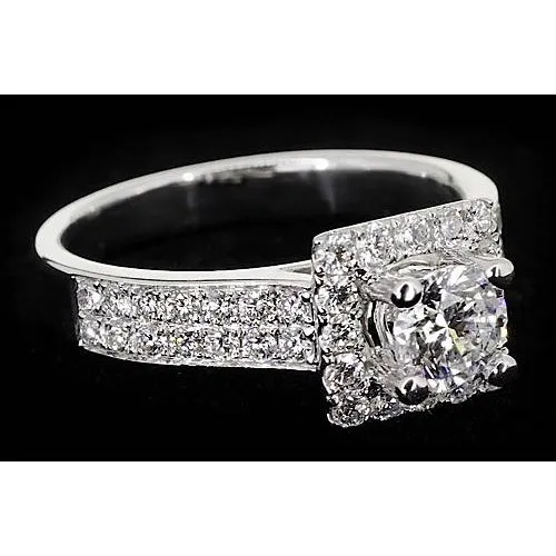 GB Rings Pave Setting 3 Carats Round Real Natural Earth Mined Diamond Engagement Ring White Gold 14K GB Rings Pave Setting 3 Carats Round Real Natural Earth Mined Diamond Engagement Ring White Gold 14K