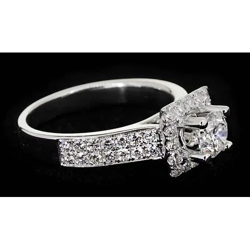 GB Rings Pave Setting 3 Carats Round Real Natural Earth Mined Diamond Engagement Ring White Gold 14K GB Rings Pave Setting 3 Carats Round Real Natural Earth Mined Diamond Engagement Ring White Gold 14K