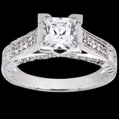 GB Rings Princess Center Natural Earth Mined Diamond 151 Carat Antique Style Engagement Ring GB Rings Princess Center Natural Earth Mined Diamond 151 Carat Antique Style Engagement Ring