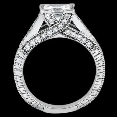 GB Rings Princess Center Natural Earth Mined Diamond 151 Carat Antique Style Engagement Ring GB Rings Princess Center Natural Earth Mined Diamond 151 Carat Antique Style Engagement Ring