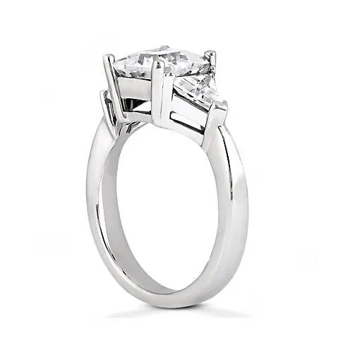 GB Rings Princess Natural Earth Mined Diamond Three Stone Ring With Trillions 220 Ct Jewelry
