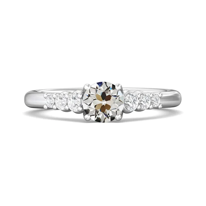 GB White Gold Round Old Miner Genuine Natural Earth Mined Diamond Ring Ladies Jewelry 350 Carats Rings GB White Gold Round Old Miner Genuine Natural Earth Mined Diamond Ring Ladies Jewelry 350 Carats Rings
