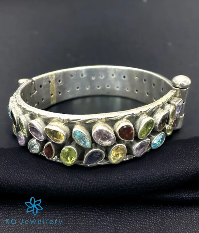 Gemstone Bracelets The Multi Silver Gemstone Openable Bracelet Size 22