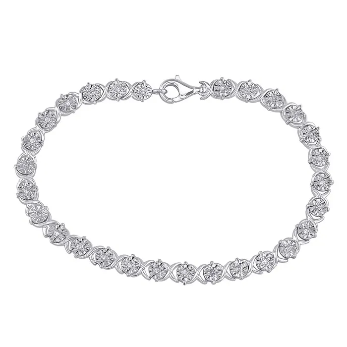 GND Sterling Silver Womens Round Diamond Fashion Tennis Bracelet 13 Cttw GND Bracelets GND Sterling Silver Womens Round Diamond Fashion Tennis Bracelet 13 Cttw GND Bracelets