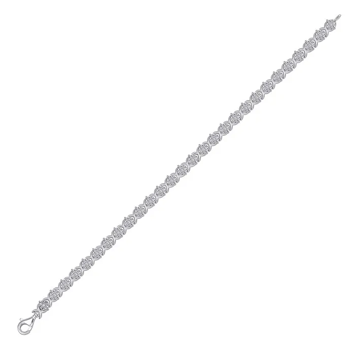 GND Sterling Silver Womens Round Diamond Fashion Tennis Bracelet 13 Cttw GND Bracelets GND Sterling Silver Womens Round Diamond Fashion Tennis Bracelet 13 Cttw GND Bracelets