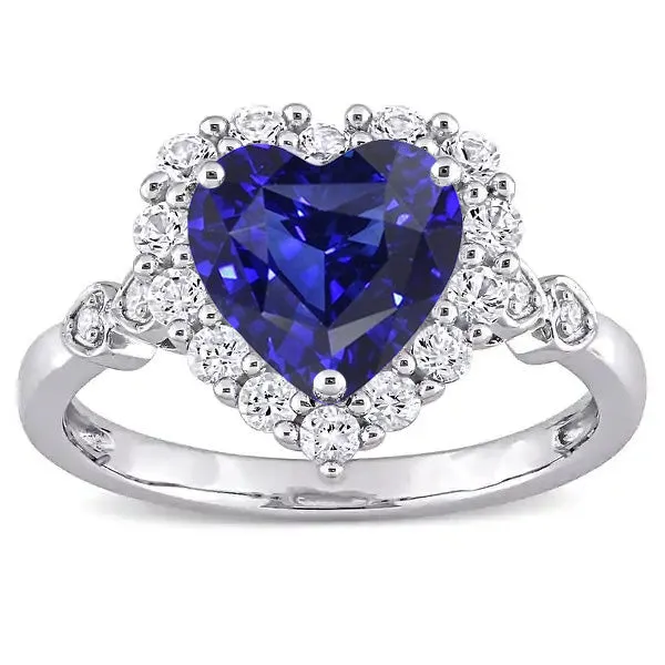 Halo Blue Sapphire Heart Round Natural Earth Mined Diamond Ring 450 Carats 14K Gold HarryChadEntcom Rings Halo Blue Sapphire Heart Round Natural Earth Mined Diamond Ring 450 Carats 14K Gold HarryChadEntcom Rings
