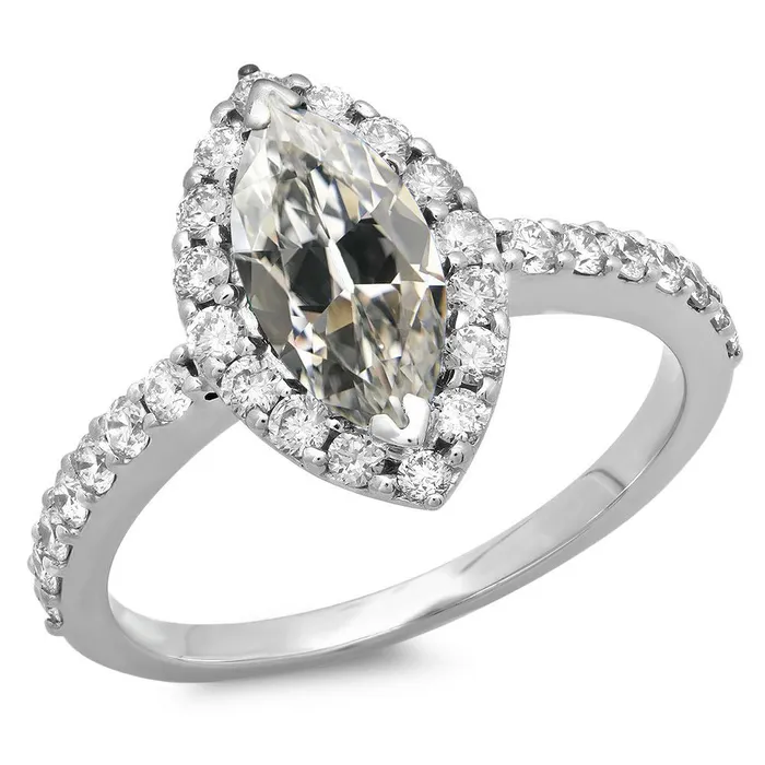 Halo Round Marquise Old Cut Natural Earth Mined Diamond Ring 14K White Gold 750 Carats HarryChadEntcom Rings Halo Round Marquise Old Cut Natural Earth Mined Diamond Ring 14K White Gold 750 Carats HarryChadEntcom Rings