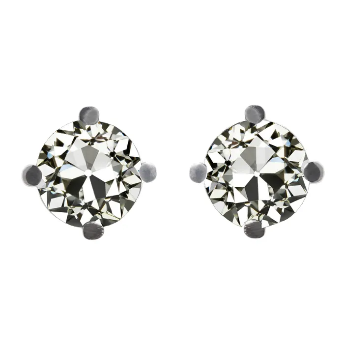 HarryChadEntcom Earrings Solitaire Round Old Miner Real Diamond Stud Earrings 5 Carats 14K Gold HarryChadEntcom Earrings Solitaire Round Old Miner Real Diamond Stud Earrings 5 Carats 14K Gold