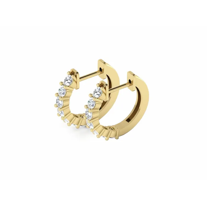 HarryChadEntcom Earrings Yellow Gold Hoop Earrings Round Natural Earth Mined Diamonds Prong 075 Inches 210 Carats HarryChadEntcom Earrings Yellow Gold Hoop Earrings Round Natural Earth Mined Diamonds Prong 075 Inches 210 Carats