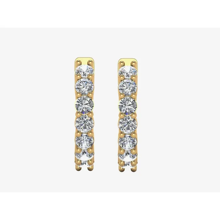 HarryChadEntcom Earrings Yellow Gold Hoop Earrings Round Natural Earth Mined Diamonds Prong 075 Inches 210 Carats HarryChadEntcom Earrings Yellow Gold Hoop Earrings Round Natural Earth Mined Diamonds Prong 075 Inches 210 Carats