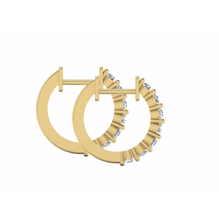 HarryChadEntcom Earrings Yellow Gold Hoop Earrings Round Natural Earth Mined Diamonds Prong 075 Inches 210 Carats HarryChadEntcom Earrings Yellow Gold Hoop Earrings Round Natural Earth Mined Diamonds Prong 075 Inches 210 Carats