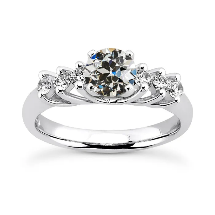 HarryChadEntcom Ladies Gold Anniversary Ring Round Old Mine Cut Genuine Natural Earth Mined Diamond 350 Carats Rings
