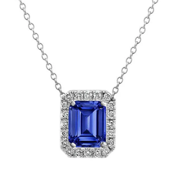 HarryChadEntcom Necklaces Natural Earth Mined Diamond Halo Pendant Emerald Sri Lankan Sapphire Necklace 4 Carats HarryChadEntcom Necklaces Natural Earth Mined Diamond Halo Pendant Emerald Sri Lankan Sapphire Necklace 4 Carats