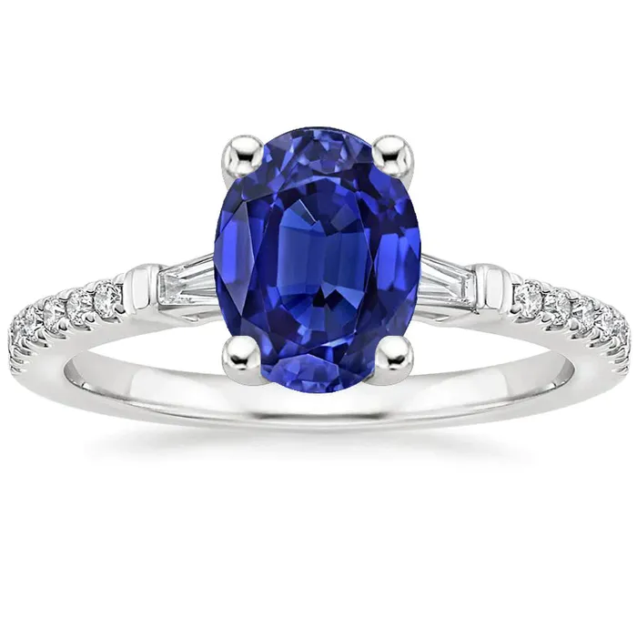 HarryChadEntcom Oval Sapphire Natural Earth Mined Diamond Ring Rings